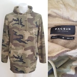 PACSUN Camo Side Zip Pullover Hoodie, M